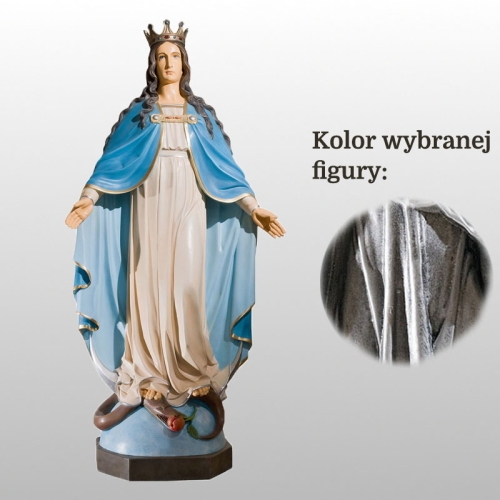 MATKA BOŻA NIEPOKALANA (Z KORONĄ) 125CM SREBRNY (405)