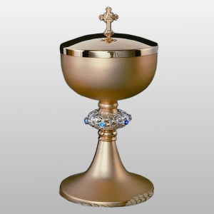 PUSZKA MARYJNA Z KAMIENIAMI h - 21 cm, Ø czaszy 12 cm, (51676)