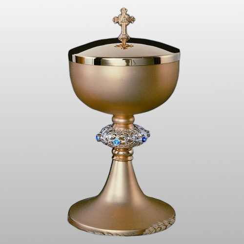 PUSZKA MARYJNA Z KAMIENIAMI h - 21 cm, O czaszy 12 cm, (51676)