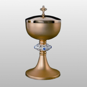 PUSZKA MARYJNA Z KAMIENIAMI h - 24 cm, Ø czaszy 12 cm, (51689)