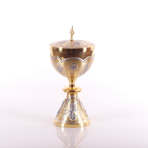 PUSZKA ZŁOCONA Z MEDALIONAMI WYS. 24 CM