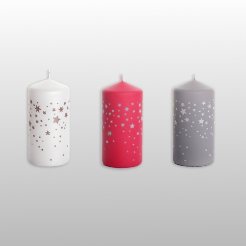ŚWIECA WINTER STARS SŁUPEK 60x130