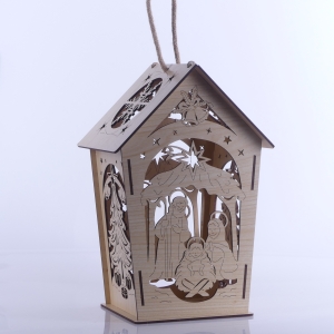 LAMPION ADWENTOWY DREWNIANY - OAK SKLEJKA wys.30cm