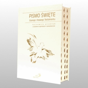 PISMO ŚWIĘTE STAREGO I NOWEGO TESTAMENTU DUŻE KREMOWE TWARDA OPRAWA Z PAGINATORAMI