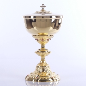 Puszka śred.czaszy 10,5 cm, wys. 23 cm + KAMIENIE CZERWONE