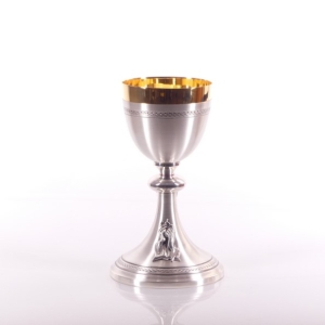 KIELICH SREBRNO-ZŁOTY "DŁONIE" WYS. 22 CM