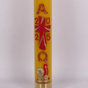 PASCHAŁ 90/10cm 6,5KG ŻÓŁTY, KRZYŻ CZEROWNY Z PAZUREM ZŁOTYM + BARAN ZŁOTY