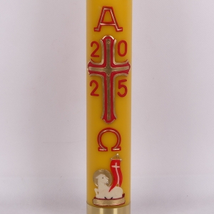 PASCHAŁ 90/10cm 6,5KG ŻÓŁTY, KRZYŻ ZŁOTY, ZAOKRĄGLONE KRAWĘDZIE + BARAN BIAŁY