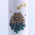 ŚWIECA BIAŁA, APL. ŚW.RODZINA BN  31cm / 7cm BRĄZOWA
