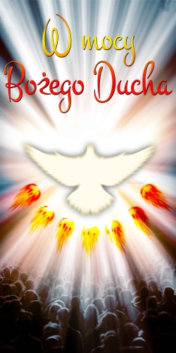 BANER Z HASŁEM: W MOCY BOŻEGO DUCHA (br_42)
