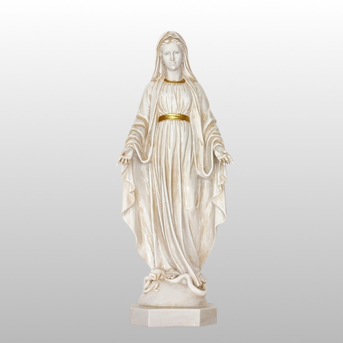 FIGURA MATKA BOŻA NIEPOKALANA KREMOWO-ZŁOTA WYS. 60 CM