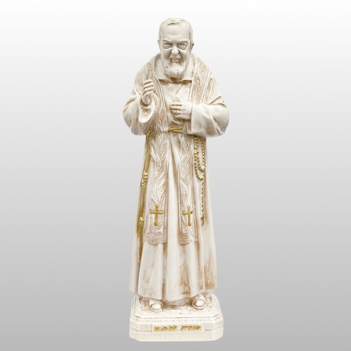 FIGURA ŚW. o.PIO KREMOWO-ZŁOTA WYS. 60 CM