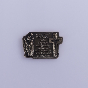 PLAKIETKA METALOWA KRZYSZTOF, KRZYŻ I MODLITWA