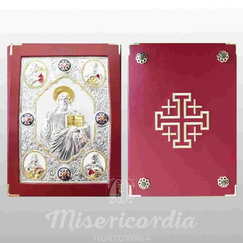 ETUI NA EWANGELIARZ - CHRYSTUS PANTOKRATOR + KRZYŻ JEROZOLIMSKI HAFT (6729)