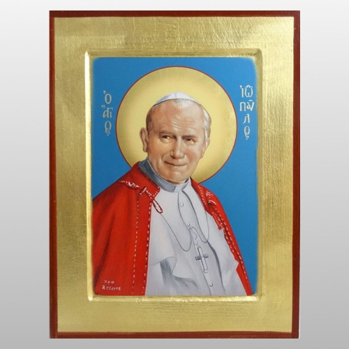 IKONA JAN PAWEŁ II NIEBIESKA 17x22 CM