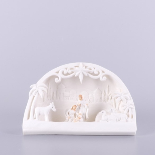 SZOPKA ŚWIECĄCA BIAŁA 14,5x9.5cm KS14A057
