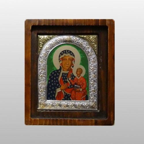 IKONA-OBRAZ DREWNIANA, MB CZĘSTOCHOWSKA - KOLOROWA, (12X14)