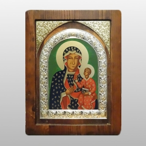 IKONA-OBRAZ DREWNIANA, MB CZĘSTOCHOWSKA - KOLOROWA, (22 X 29)