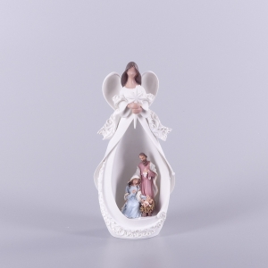 FIGURKA ŚW. RODZINA, ANIOŁ ŚWIECĄCY WYS. 19 CM
