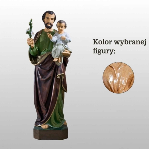 ŚW. JÓZEF OPIEKUN (Z DZIECIĄTKIEM I LILIJKĄ) 155CM DREWNO (751)
