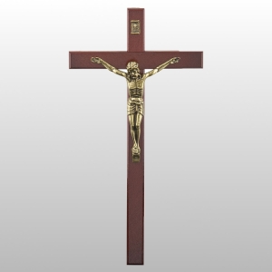 KRZYŻ WISZĄCY DREWNO KOLOR WIŚNIA 27CM