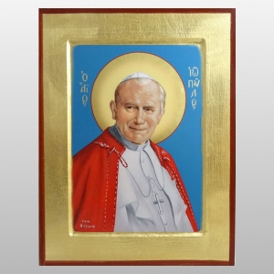 IKONA JAN PAWEŁ II NIEBIESKA 17x22 CM