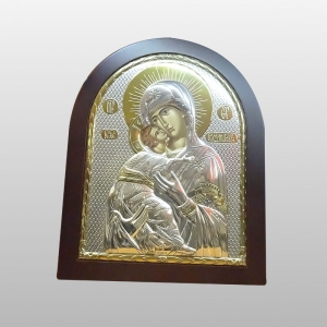 IKONA EK 5 MB NIEUSTAJĄCEJ POMOCY - CAŁA W KOLORZE SREBRA, 20 cm x 25 cm