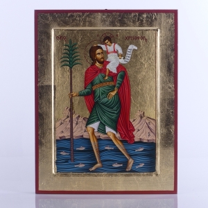IKONA ŚW.KRZYSZTOF - CAŁA POSTAĆ, 22x33 CM