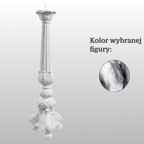 LICHTARZ ŻYWICZNY 58 CM SREBRNY (966)