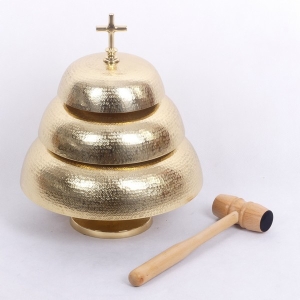 GONG MOSIĘŻNY POTRÓJNY Z MŁOTKIEM WYS.37CM