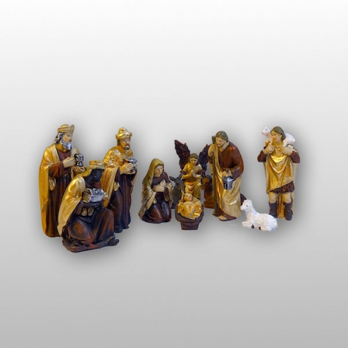 SZOPKA - FIGURKI 10cm W ZŁOTYCH SZATACH - 11 ELEMENTÓW