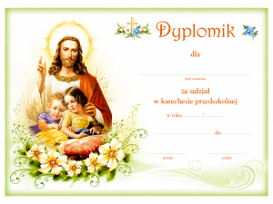 DYPLOMIK PRZEDSZKOLE nr 5 - dzieci w objęciach Pana Jezusa
