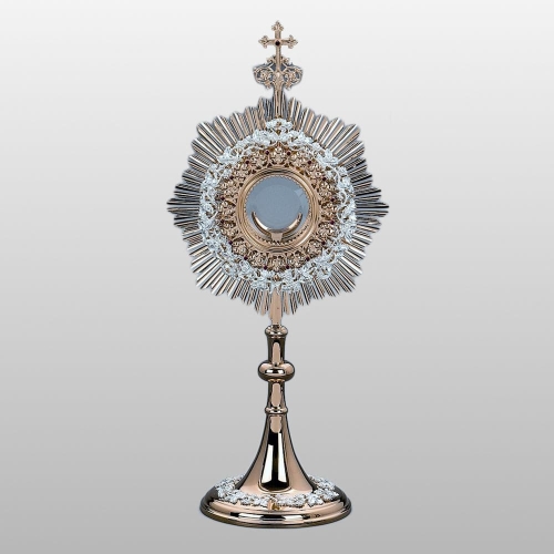 MONSTRANCJA Z KAMIENIAMI h - 63 cm, O tarczy 29 cm, (10587)