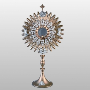 MONSTRANCJA  Z KAMIENIAMI h - 77 cm, Ø tarczy 40 cm, (16568)