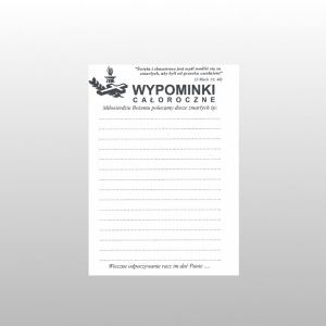 WYPOMINKI CAŁOROCZNE A6 100 SZT