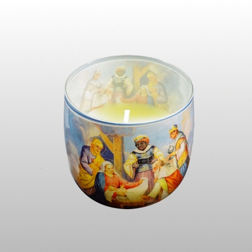 ŚWIECA SZKŁO ZAPACH -HOLY FAMILY 
