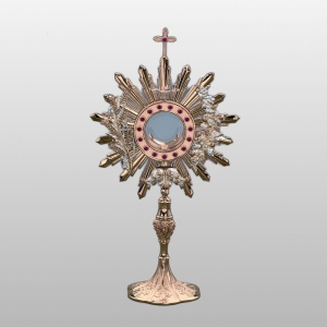 MONSTRANCJA Z KAMIENIAMI h - 58 cm, Ø tarczy 32 cm, (25310)