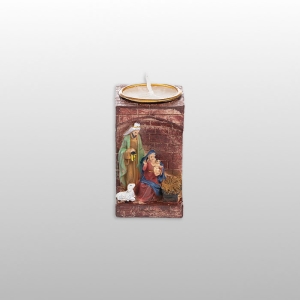 ŚWIECZNIK ŚWIĘTA RODZINA "CEGŁA" 8 CM