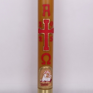 PASCHAŁ 0A 12/125 CM 13KG, OLEJOWY - WOSK, KRZYŻ KWADRATOWE ZŁOTE BRZEGI  + NOWY BARAN