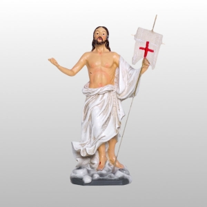 FIGURKA JEZUS ZMARTWYCHWSTAŁY BIAŁA SZATA 14CM