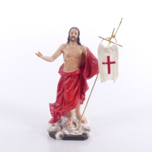 FIGURKA JEZUS ZMARTWYCHWSTAŁY CZERWONA SZATA 14CM