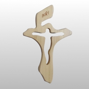 KRZYŻ SERIA BK ,Z WYCIĘTĄ PASYJKĄ, WYS 15 CM X SZER 9 CM KOLOR BEZBARWNY