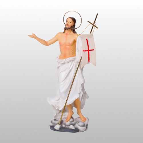 FIGURKA JEZUS ZMARTWYCHWSTAŁY SZATA BIAŁA 21 CM