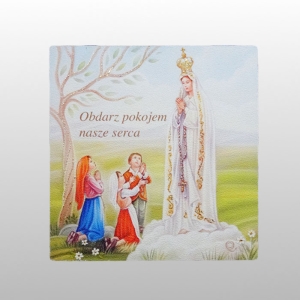 OBRAZEK WISZĄCY KWADRAT 21x21 - MB FATIMSKA, NAPIS PL