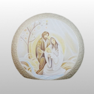 OBRAZEK WISZĄCY OKRĄGŁY 20CM Z MAGNESEM - ŚW. RODZINA