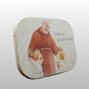 OBRAZEK STOJĄCY 12x10 - O. PIO, NAPIS PL