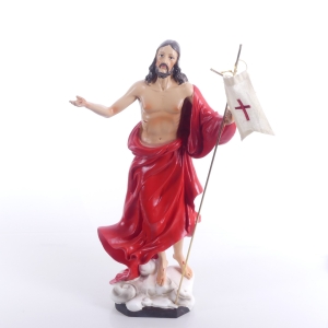 FIGURKA JEZUS ZMARTWYCHWSTAŁY CZERWONA SZATA 40 CM..