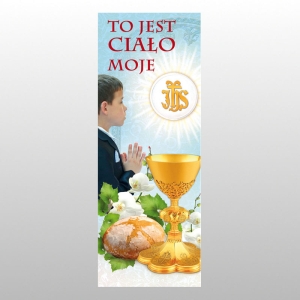 BANER DRUK NA MATERIALE 0,75 X 2,0 m - KOMUNIA 19 Chłopiec