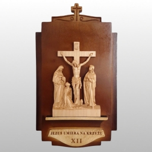 DROGA KRZYŻOWA PŁASKORZEŹBA - DREWNO (24/46 cm)