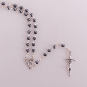 RÓŻANIEC KULKA ŁĄCZNIK MARYJNY -HEMATYT